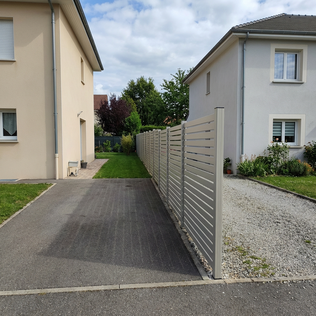 ModuLine Aluzaun MARIO Rechteck breit, Seidengrau
