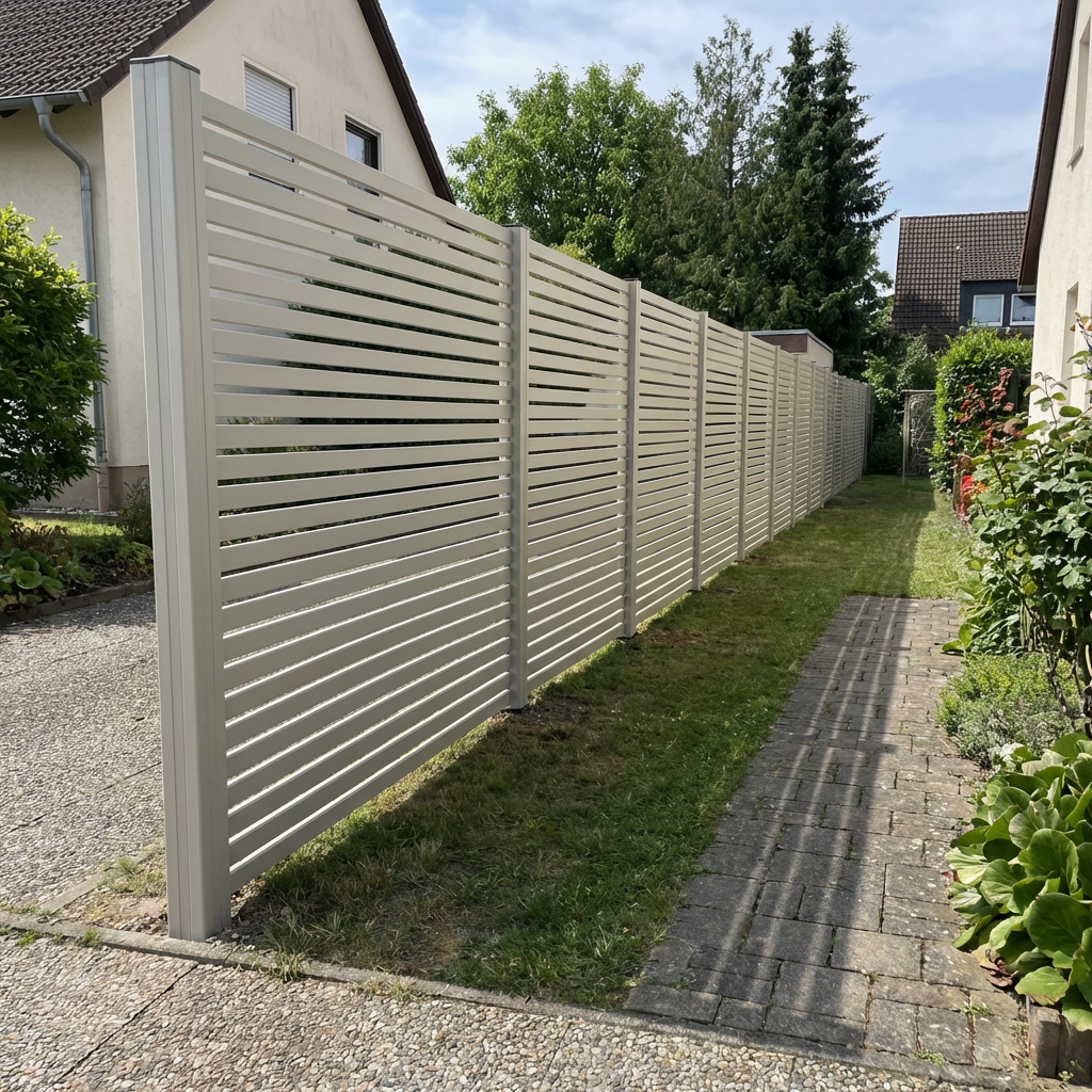 ModuLine Aluzaun MARIO Rechteck schmal, Seidengrau