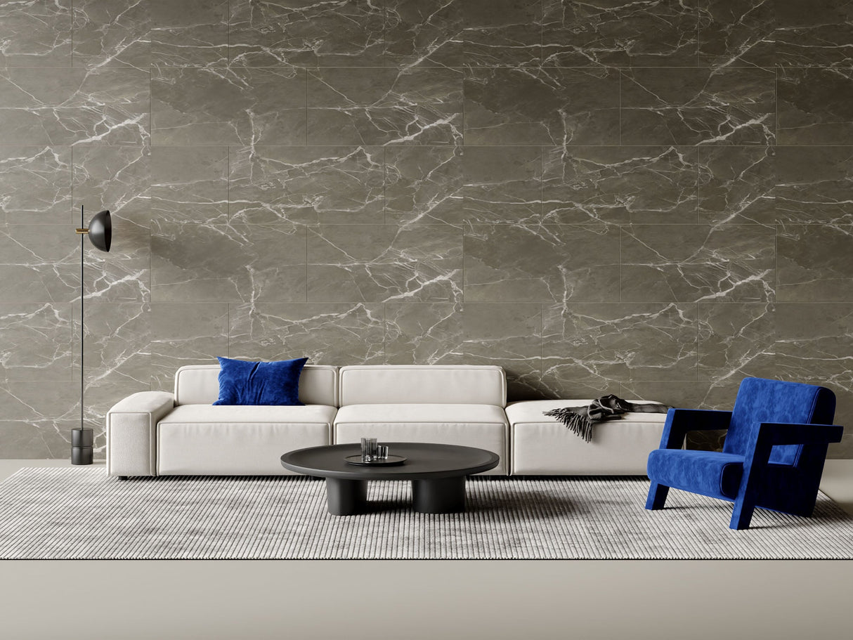 SPC-Wandverkleidung Marmor Anthrazit 800x400mm - Inhalt 1,92m²