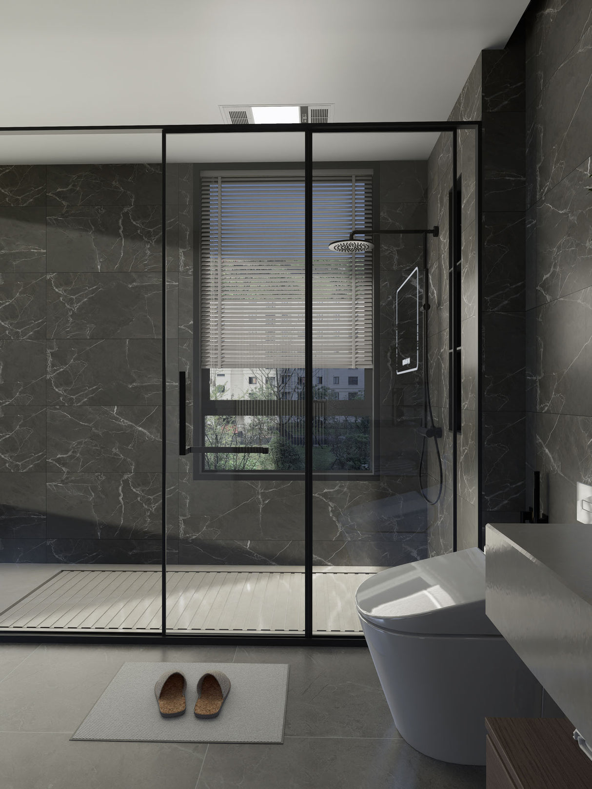 SPC-Wandverkleidung Marmor Anthrazit 800x400mm