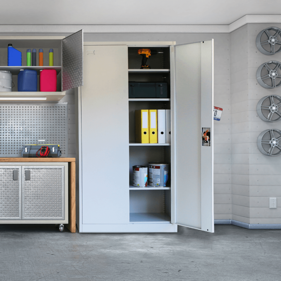 3er Set Stahlschrank XL 1950 x 900 x 450 cm
