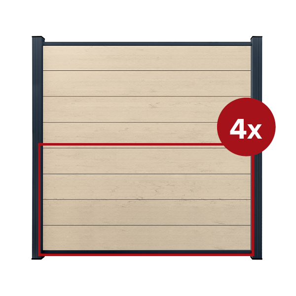ModuLine Zaunfeld ENZO, Farbe Elfenbein (4er Set)