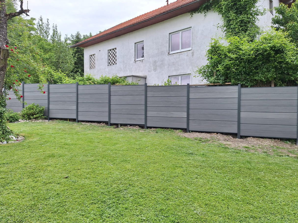 WPC Sichtschutzzaun ENZO Basalt - Design Anthrazit