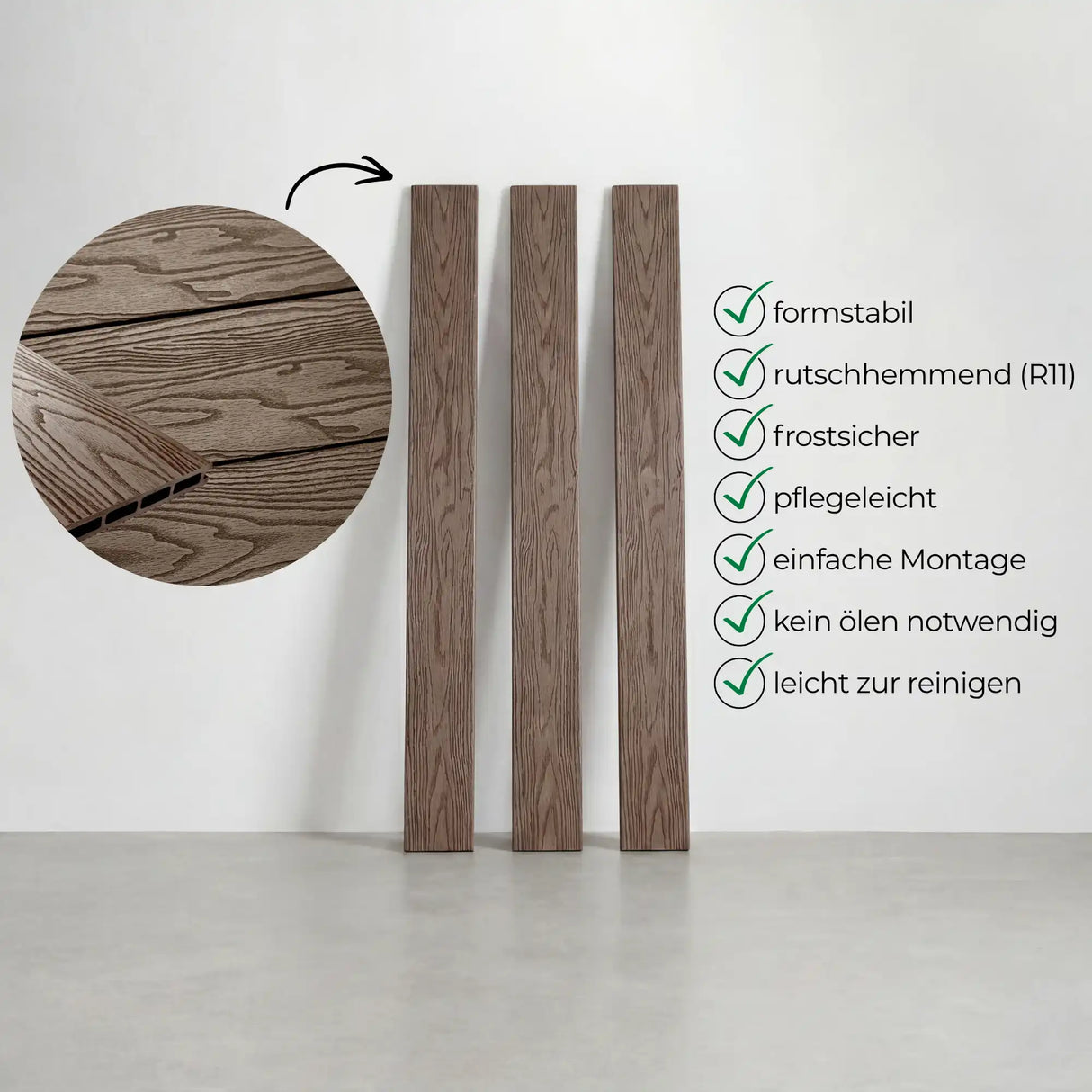 WPC Terrassendiele Hohlkammer Basic Kakao