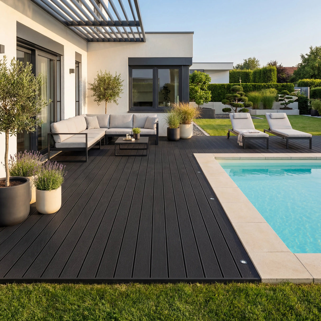 WPC Terrassendiele Hohlkammer Basic Schiefer