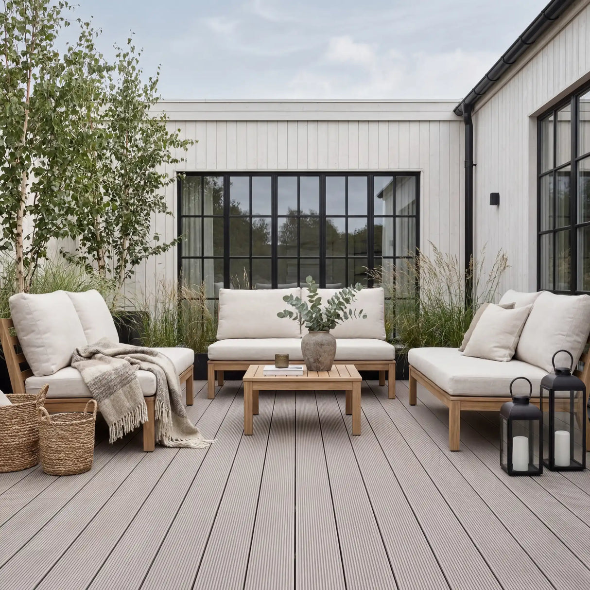 WPC Terrassendiele Hohlkammer Basic Seide