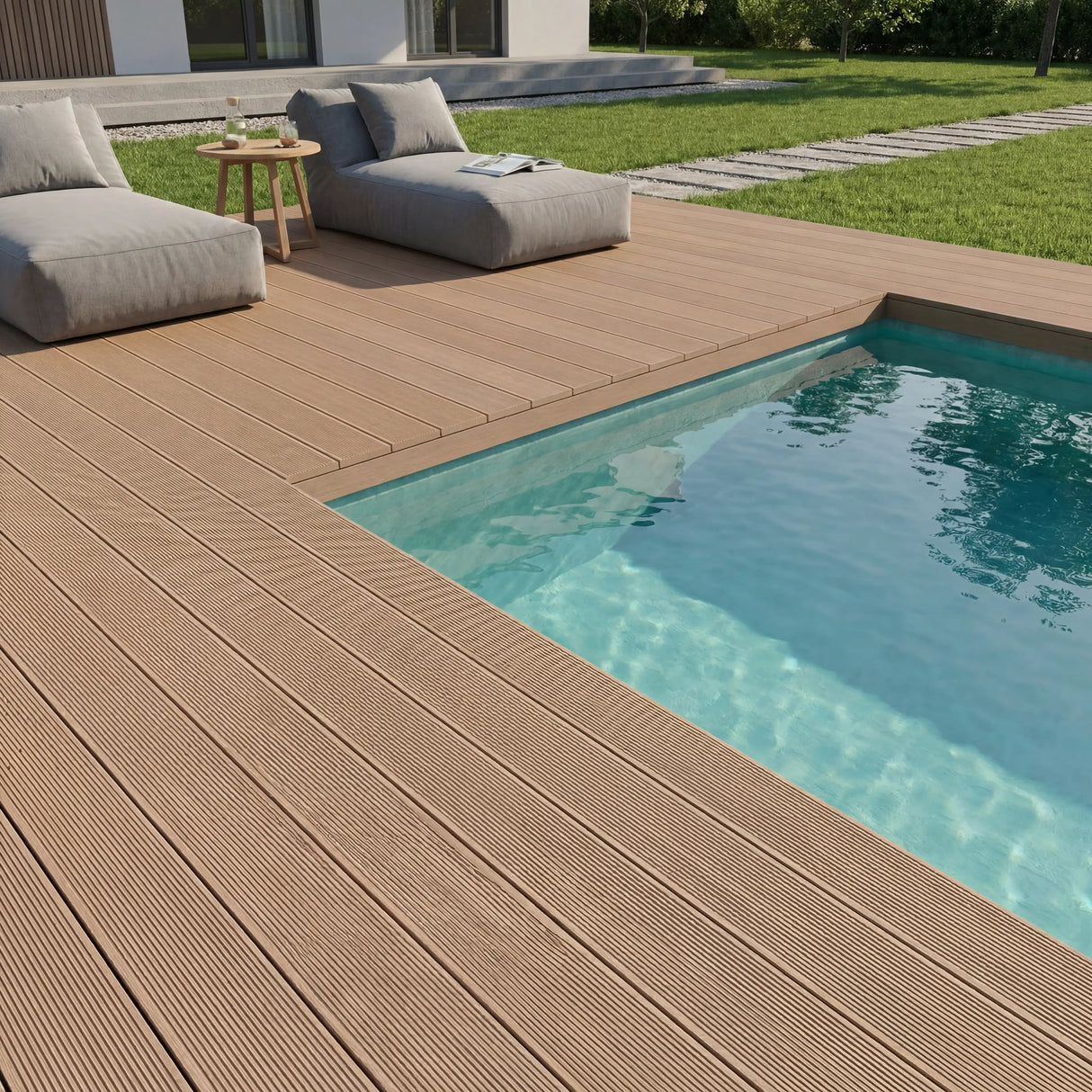 WPC Terrassendiele Hohlkammer Basic Teak