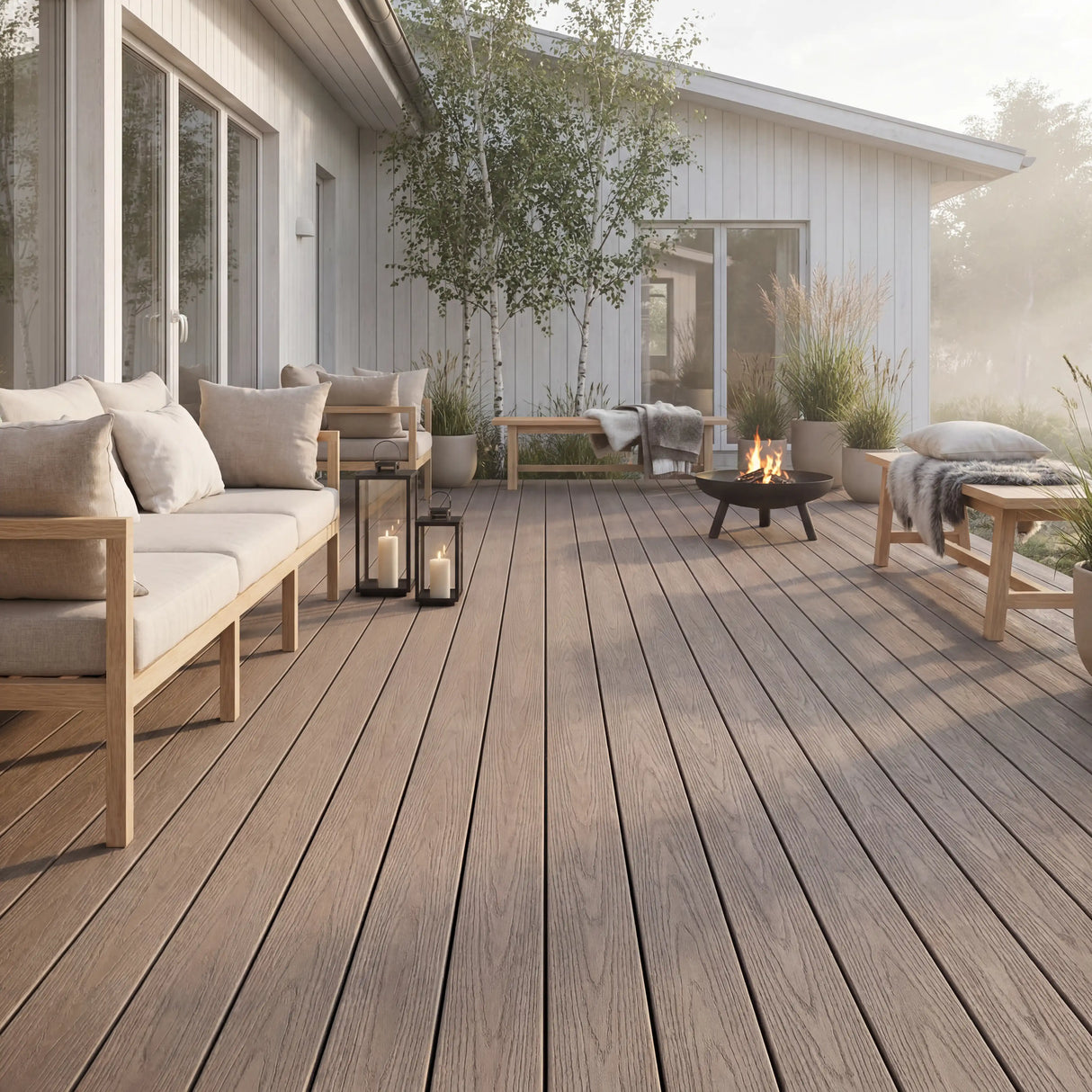 WPC Terrassendiele Hohlkammer Basic Teak