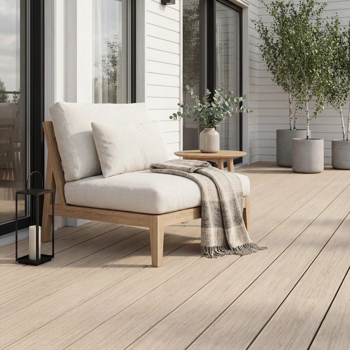 WPC Terrassendiele Massiv Antik Elfenbein