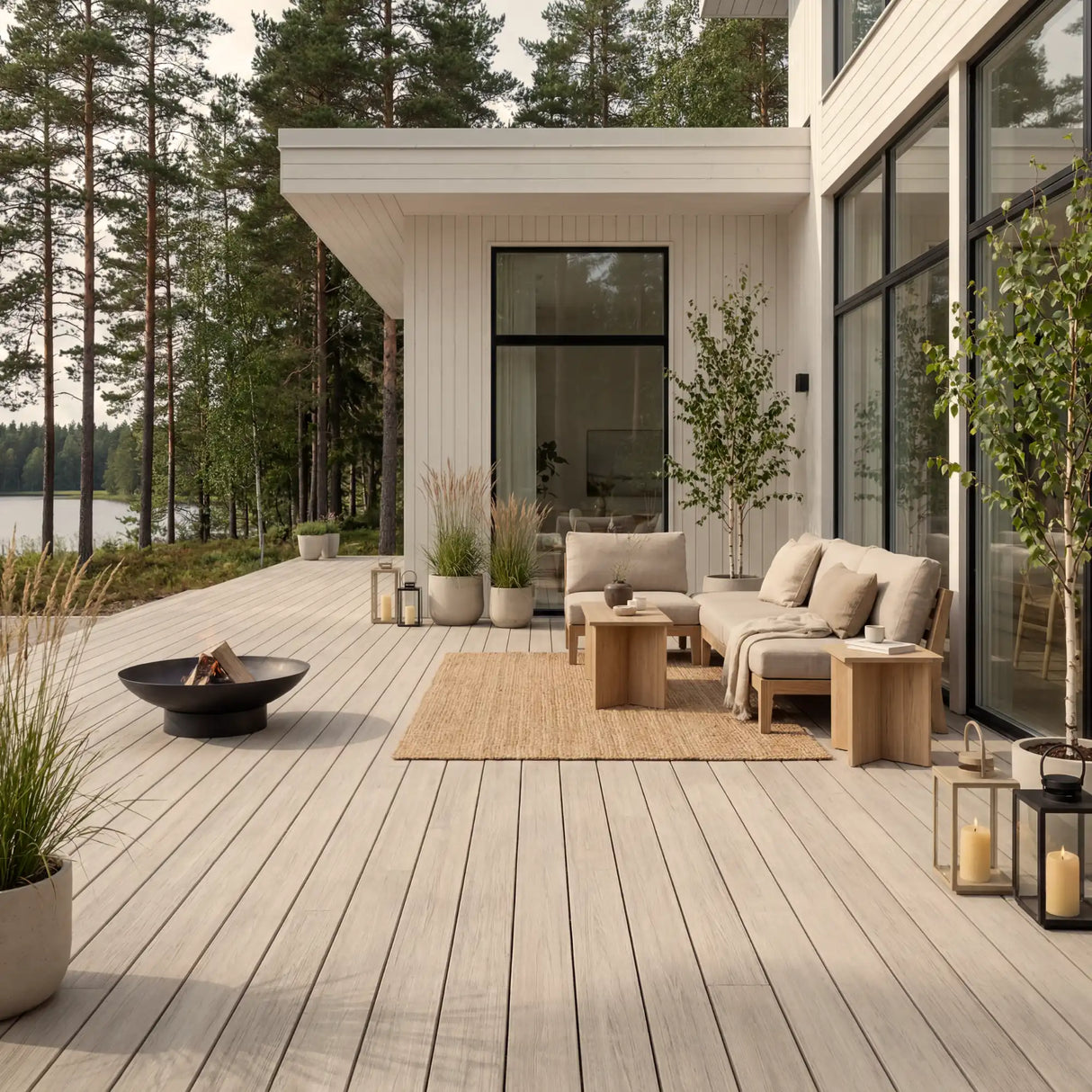 WPC Terrassendiele Massiv Antik Elfenbein