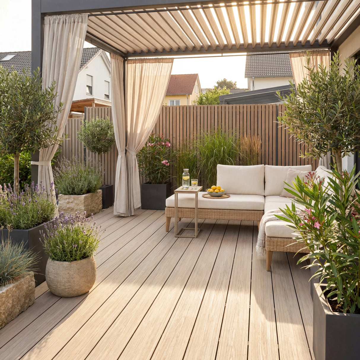 WPC Terrassendiele Massiv Antik Elfenbein
