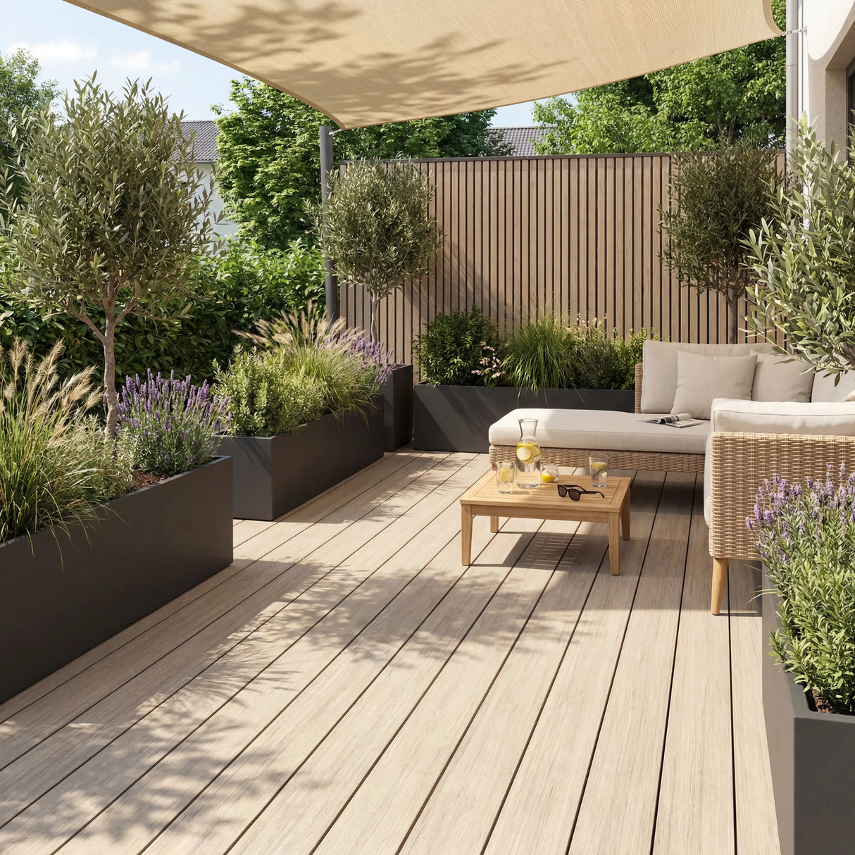 WPC Terrassendiele Massiv Antik Elfenbein