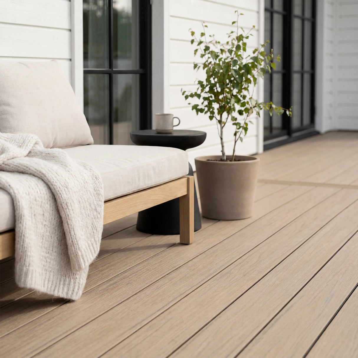 WPC Terrassendiele Massiv Antik Muskat