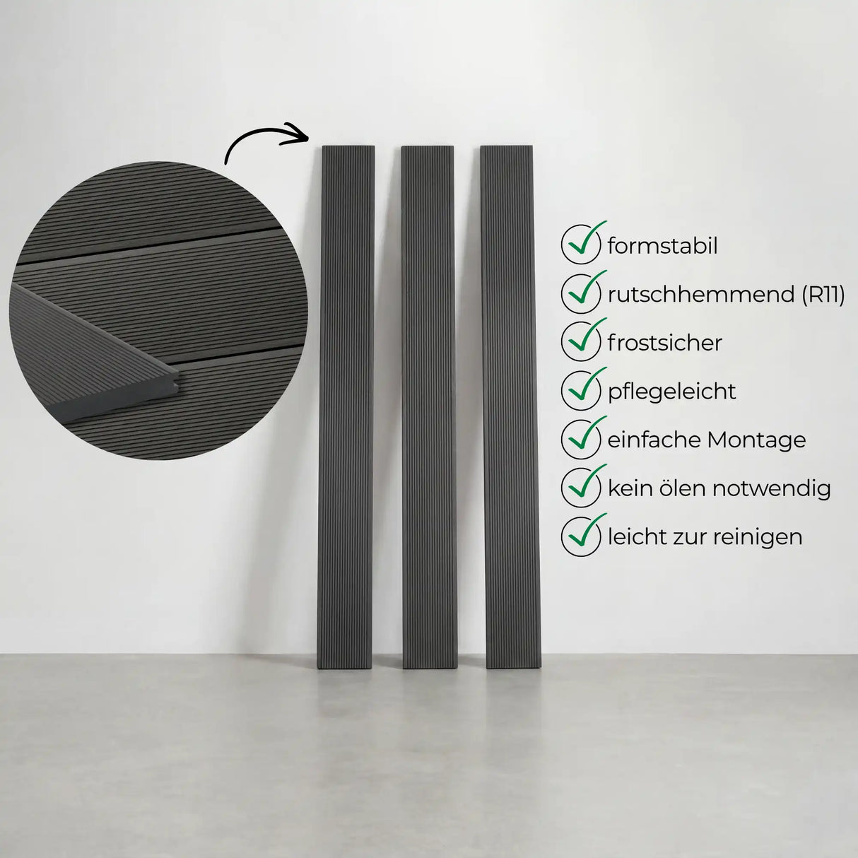 WPC Terrassendiele Massiv ECO Anthrazit