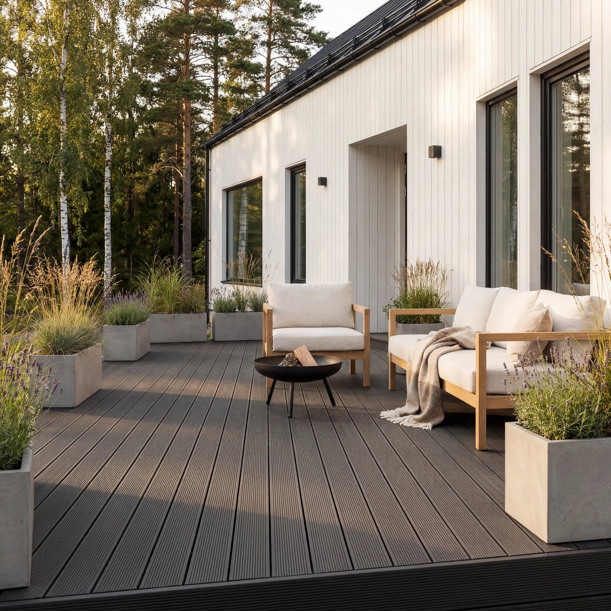 WPC Terrassendiele Massiv ECO Anthrazit