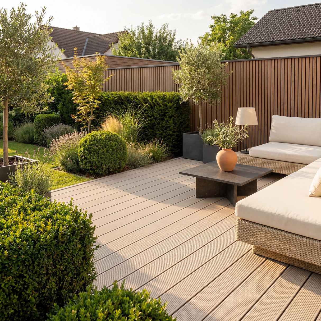 WPC Terrassendiele Massiv ECO Creme