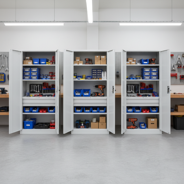 3er Set Stahlschrank 1800 x 900 x 400 mm