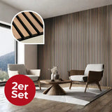 2er Set Wandverkleidung Akustikpaneel Comfort Kiefer 240x60cm
