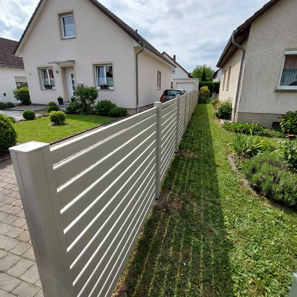 ModuLine Aluzaun MARIO Rechteck breit, Seidengrau