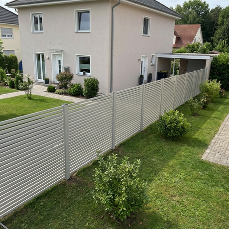 ModuLine Aluzaun MARIO Rechteck schmal, Seidengrau