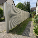 ModuLine Aluzaun MARIO Rechteck schmal, Seidengrau