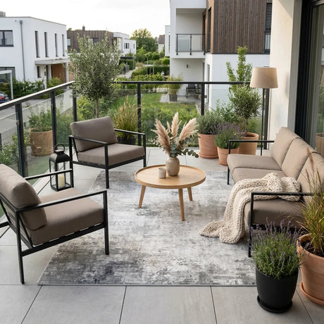 In- & Outdoor-Teppich Ash Grey waschbar
