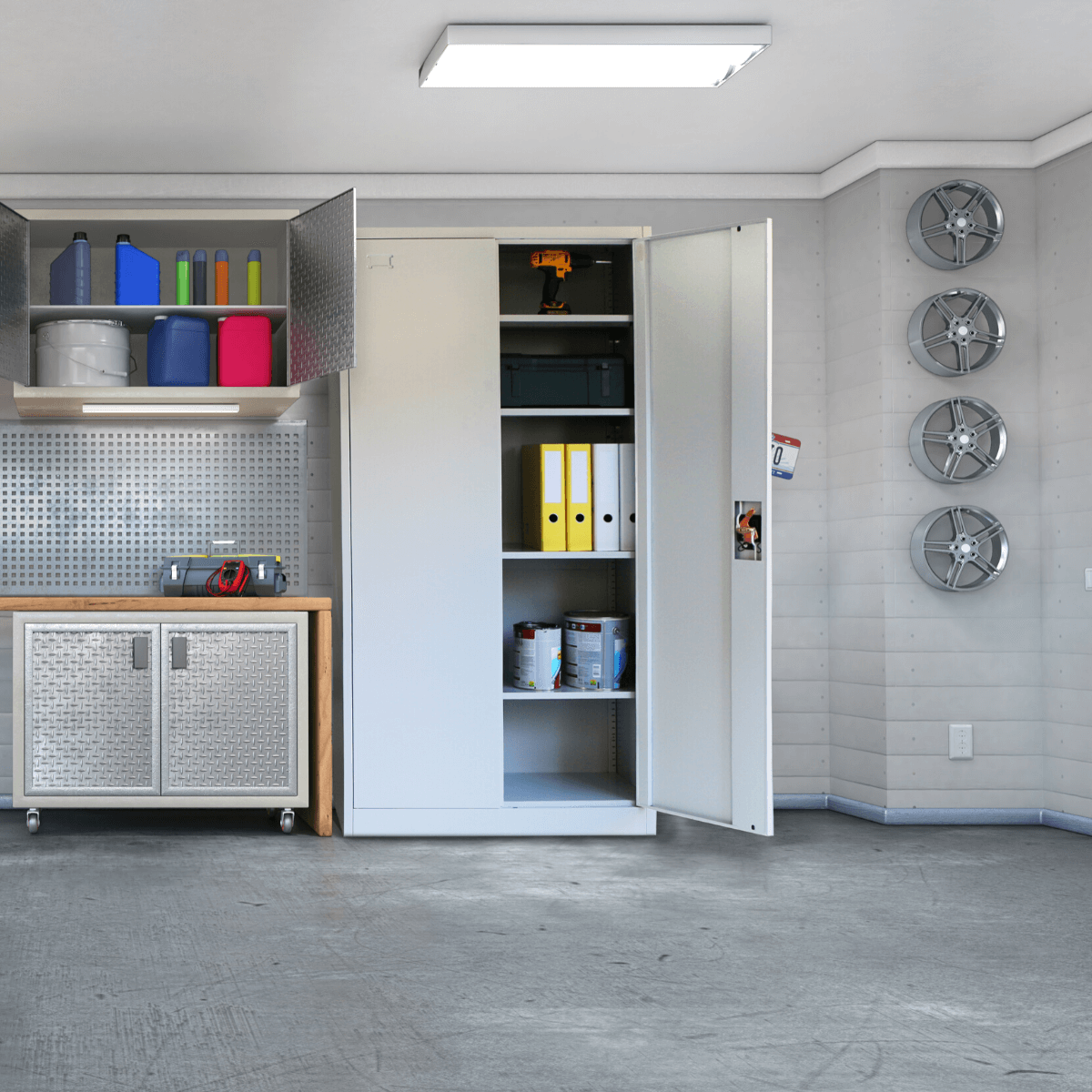 3er Set Stahlschrank XL 1950 x 900 x 450 cm