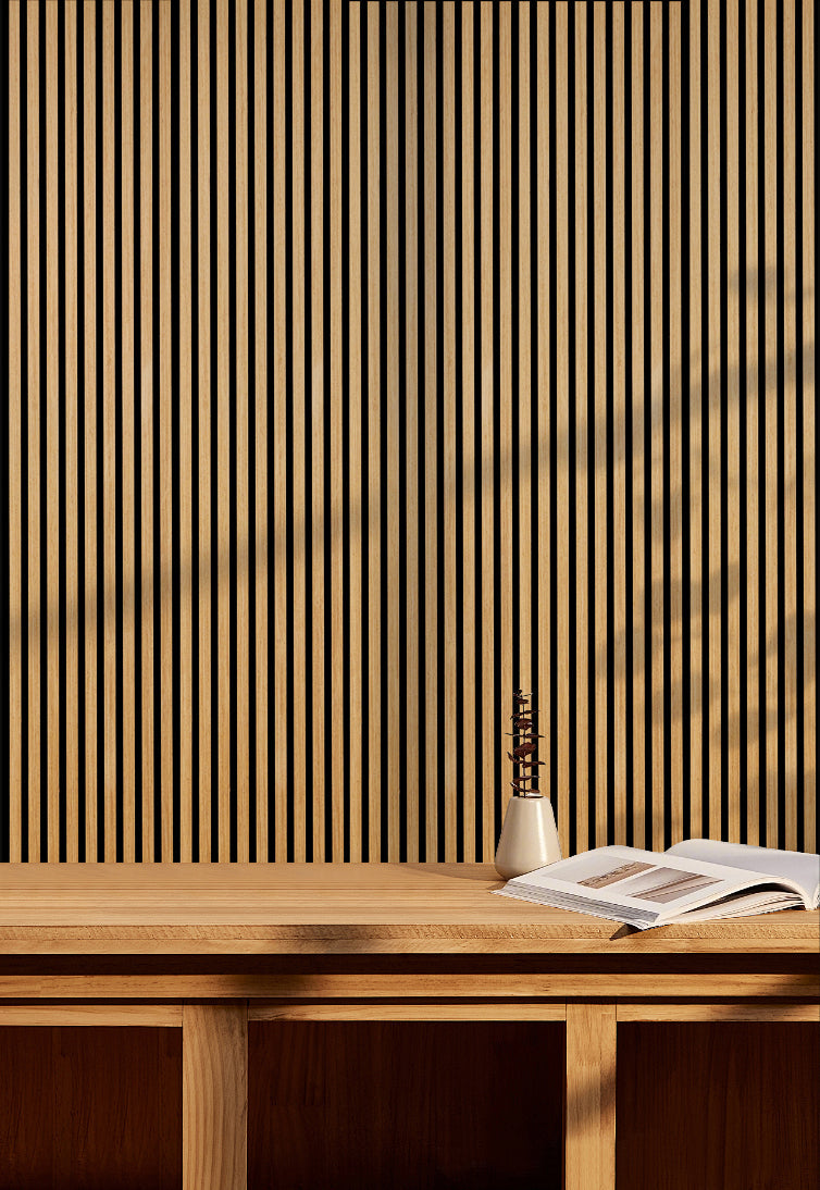 Akustikpaneel Premium Eiche – Filz Schwarz 244 × 60 cm