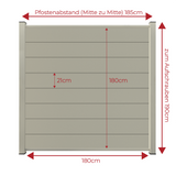ModuLine ALU-Zaunprofil Komplettset MARIO / Seidengrau