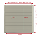 ModuLine ALU-Zaunprofil Komplettset MARIO / Seidengrau