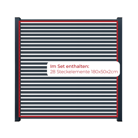 ModuLine Aluzaun MARIO Rechteck schmal, Anthrazit