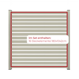 ModuLine Aluzaun MARIO Rechteck breit, Seidengrau