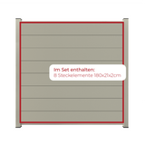 ModuLine ALU-Zaunprofil Komplettset MARIO / Seidengrau