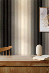 Akustikpaneel Premium Kiefer – Filz Schwarz 244 × 60 cm