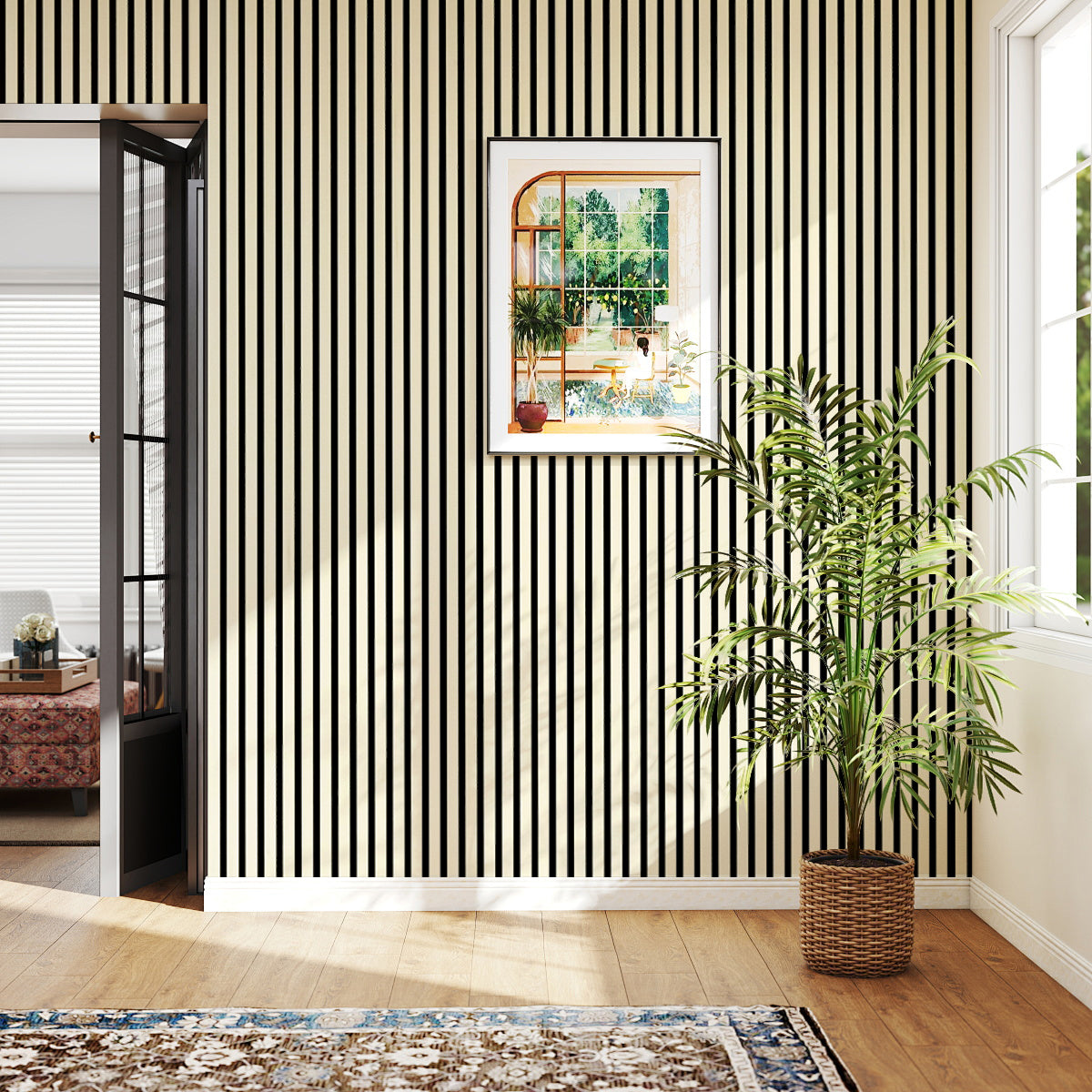 Akustikpaneel Premium Sand – Filz Schwarz 244 × 60 cm