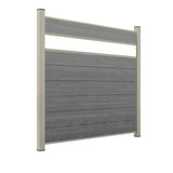 WPC Sichtschutzzaun ENZO Basalt - Style Seidengrau