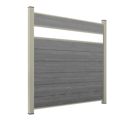 WPC Sichtschutzzaun ENZO Basalt - Style Seidengrau