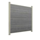 WPC Sichtschutzzaun ENZO Basalt - Design Seidengrau
