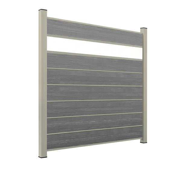 WPC Sichtschutzzaun ENZO Basalt - Style Seidengrau