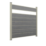 WPC Sichtschutzzaun ENZO Basalt - Style Seidengrau