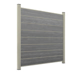 WPC Sichtschutzzaun ENZO Basalt - Design Seidengrau
