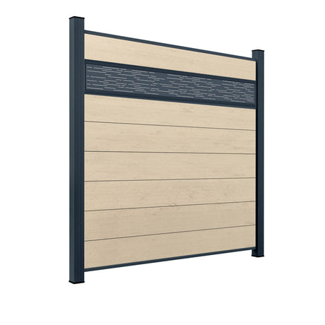 WPC Sichtschutzzaun ENZO Elfenbein - Style Anthrazit