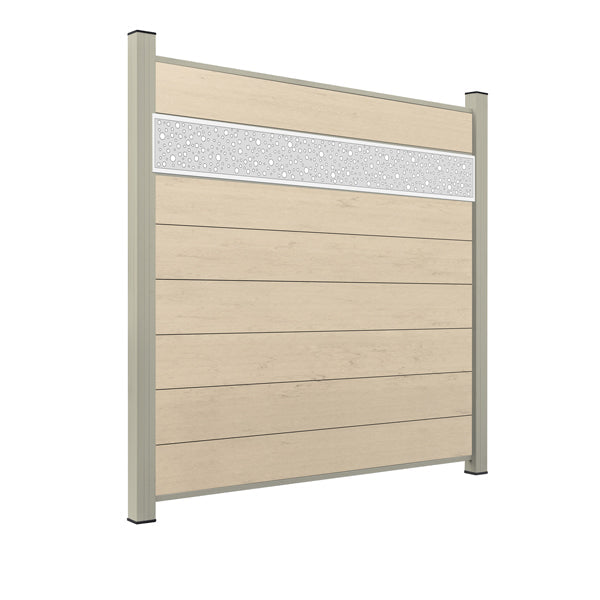 WPC Sichtschutzzaun ENZO Elfenbein - Style Seidengrau