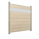 WPC Sichtschutzzaun ENZO Elfenbein - Style Seidengrau