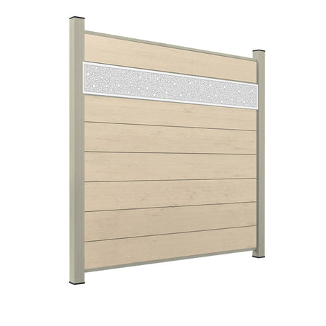 WPC Sichtschutzzaun ENZO Elfenbein - Style Seidengrau
