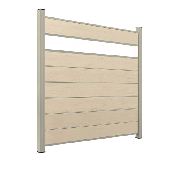 WPC Sichtschutzzaun ENZO Elfenbein - Style Seidengrau