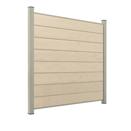 WPC Sichtschutzzaun ENZO Elfenbein - Design Seidengrau