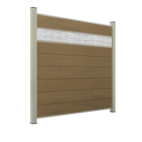 WPC Sichtschutzzaun ENZO Muskat - Style Seidengrau