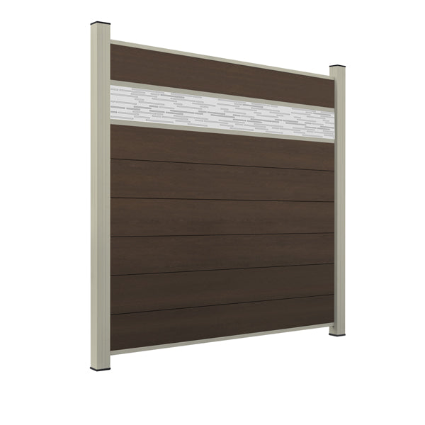 WPC Sichtschutzzaun ENZO Natur - Style Seidengrau