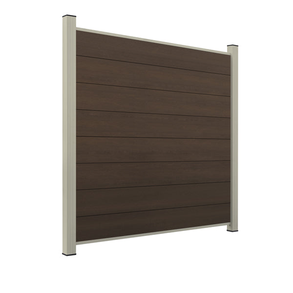 WPC Sichtschutzzaun ENZO Natur - Standard Seidengrau
